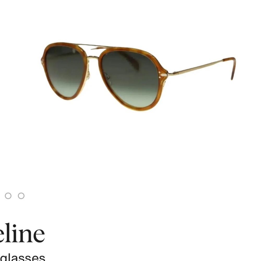 CELINE Classic dark lens Aviator tortishell Sunglasses - Picture 11 of 12